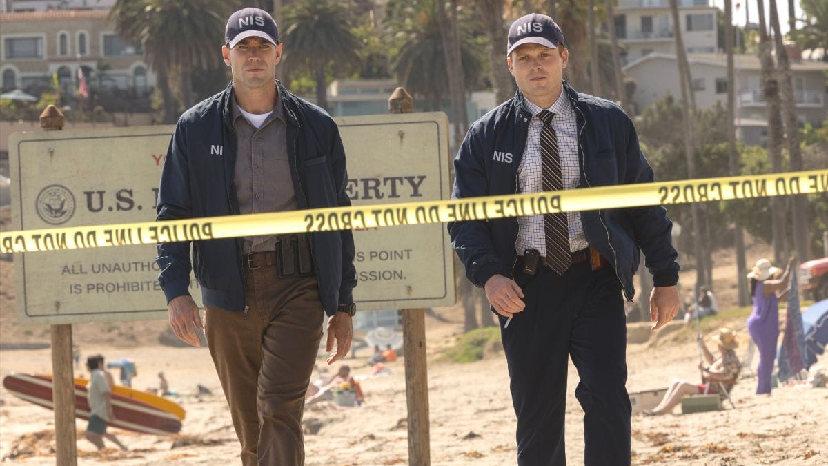 Austin Stowell as Leroy Jethro Gibbs and Caleb Foote as Randy Randolf in NCIS: Origins season 2, episode 2. (Photo Credit: Courtesy of CBS.)