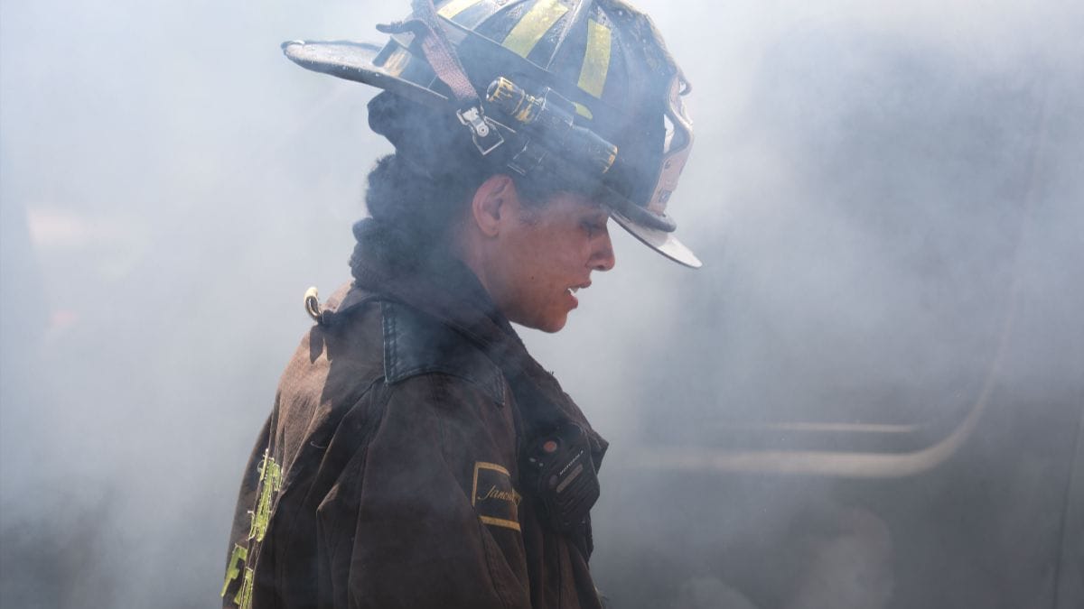Actor Miranda Rae Mayo as Stella Kidd in the Chicago Fire season 14 premiere. (Photo Credit: Courtesy of NBC.)