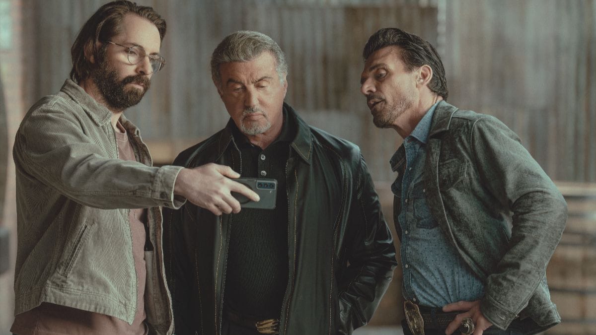 Martin Starr, Sylvester Stallone and Frank Grillo in Tulsa King season 3, episode 4. (Photo Credit: Courtesy of Paramount+.)