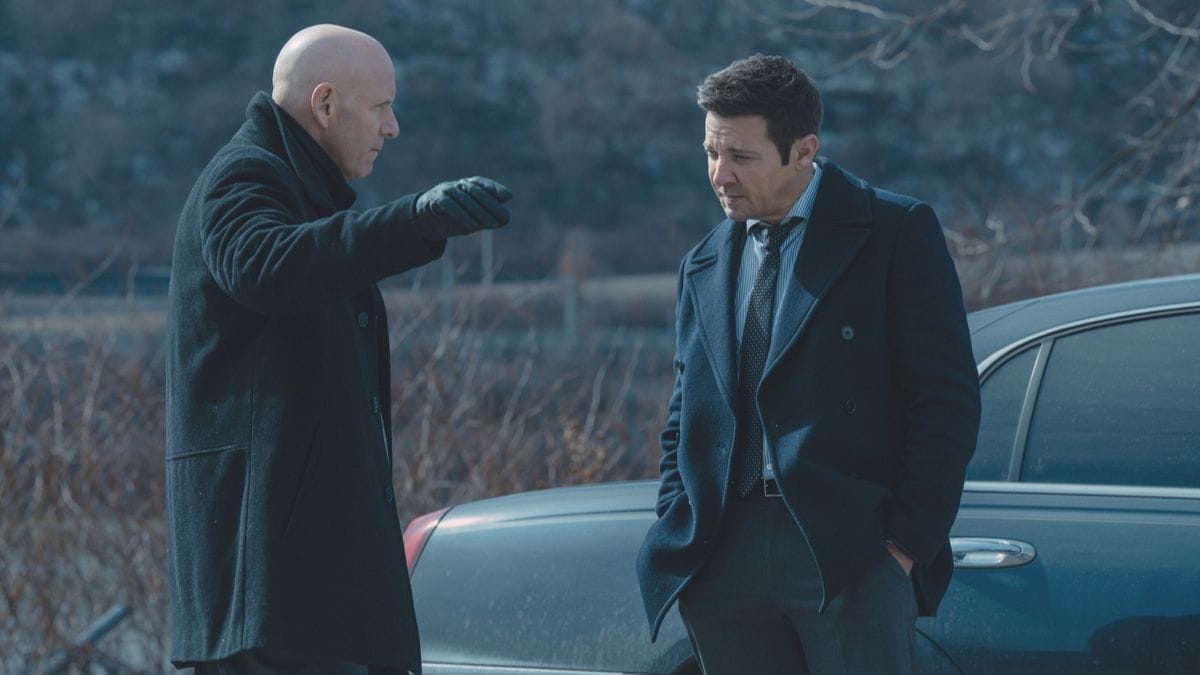 Actor Hugh Dillon as Ian Ferguson and actor Jeremy Renner as Mike McLusky in Mayor of Kingstown season 4 episode 4. (Photo Credit: Courtesy of Paramount+.)