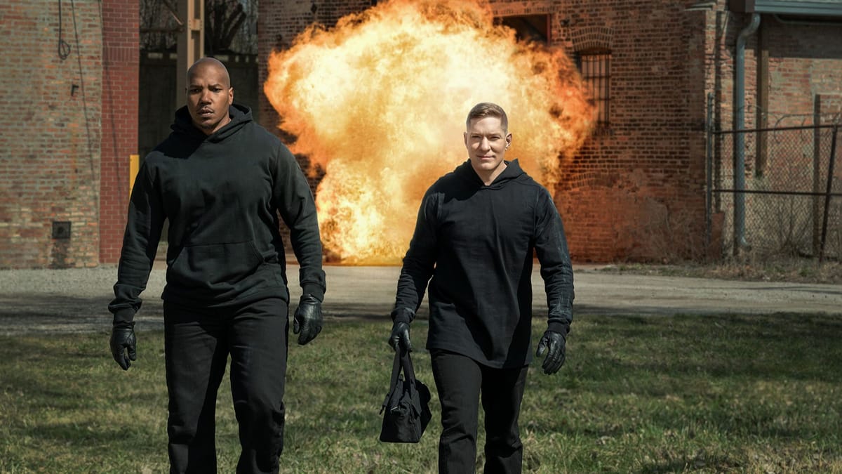 Actor Isaac Keys as Diamond Sampson and actor Joseph Sikora as Tommy Egan in Power Book IV Force season 3, episode 2. (Photo Credit: Courtesy of Starz.)