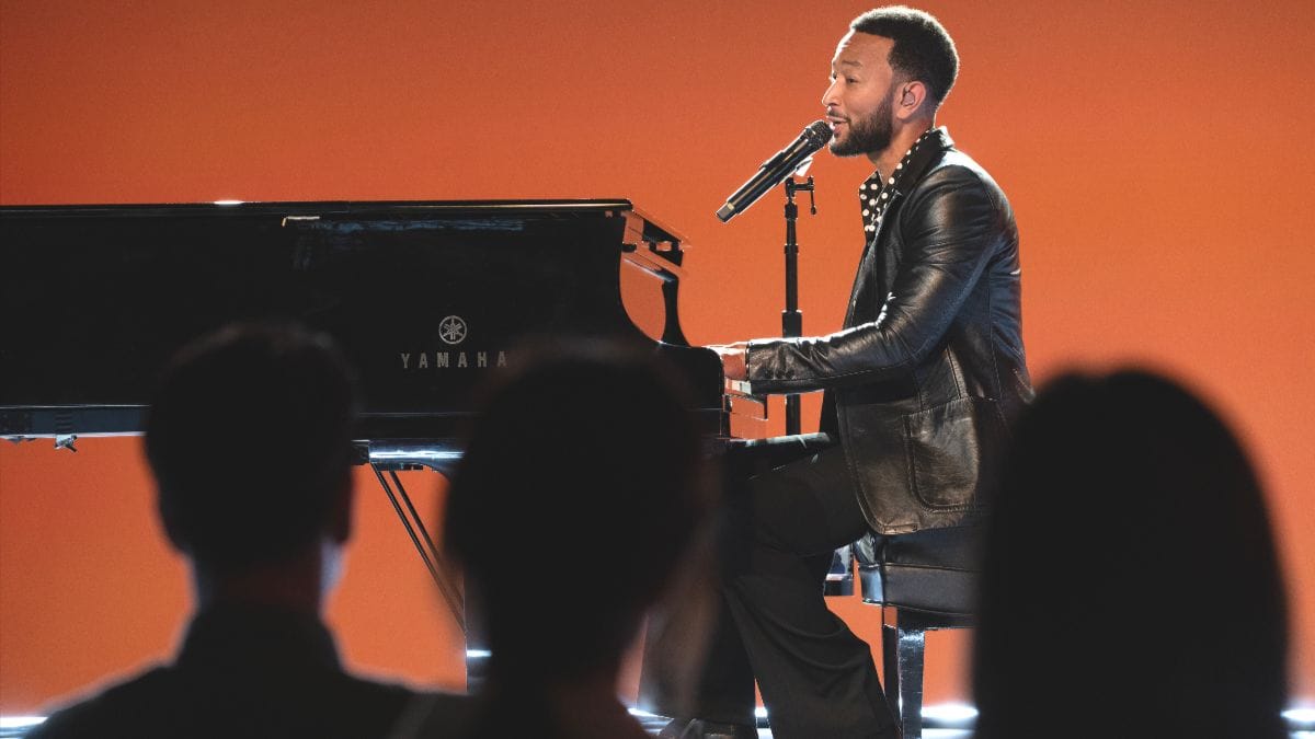 Singer John Legend performs in the MGM+ series Words + Music. (Photo Credit: Courtesy of MGM+.)