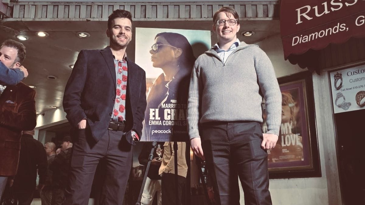Married to El Chapo executive producers Cameron Penn (left) and Noah Evans at the film's Los Angeles screening. (Photo Credit: Courtesy of Portrait PR.)