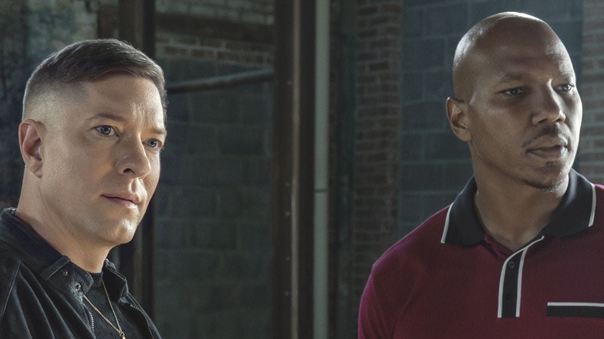 Actor Joseph Sikora as Tommy Egan and actor Isaac Keys as Diamond Sampson in Power Book IV: Force season 3 episode 7. (Photo Credit: Courtesy of Starz.)