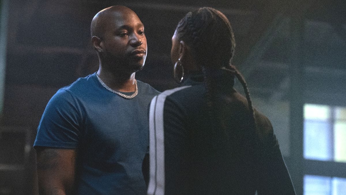 Kris D. Lofton as Jenard Sampson and Adrienne Walker as Shanti "Showstopper" Page in Power Book IV: Force season 3 episode 4. (Photo Credit: Courtesy of Starz.)