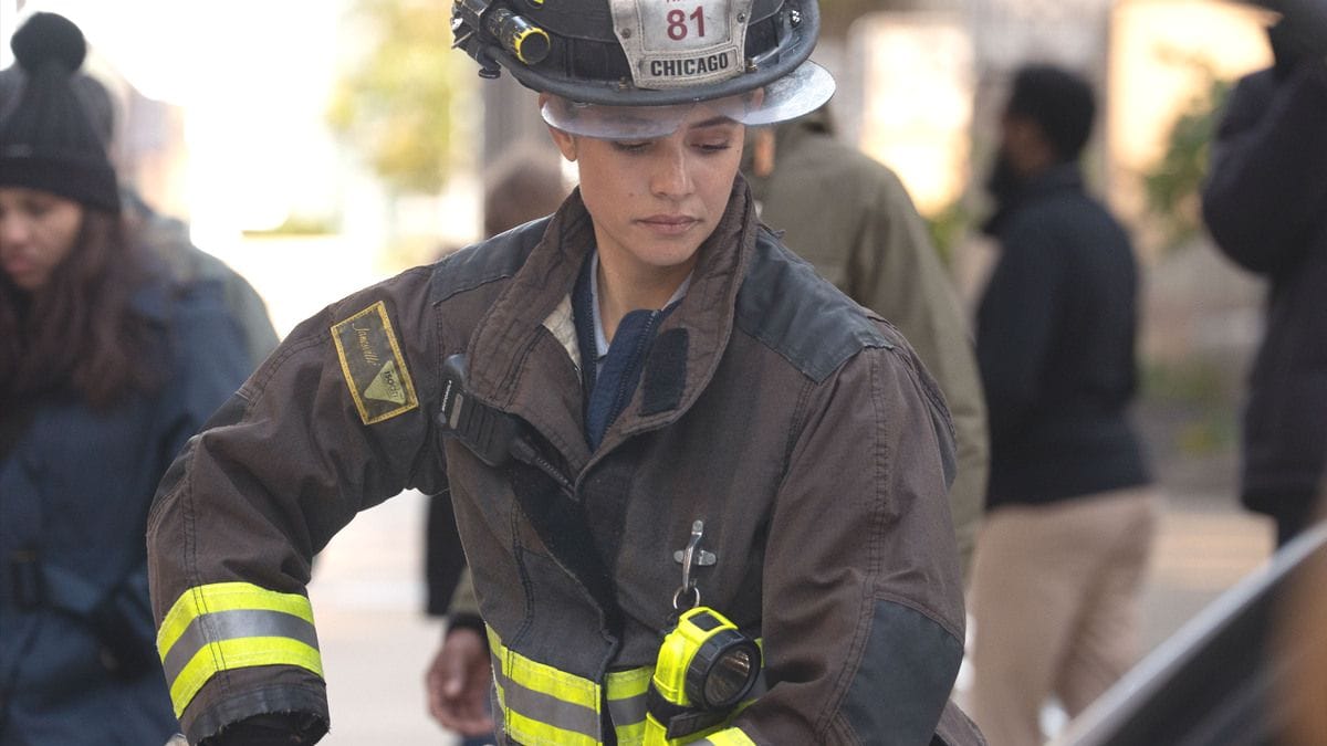 Actor Miranda Rae Mayo as Stella Kidd in Chicago Fire season 14 episode 9. (Photo Credit: Courtesy of NBC.)