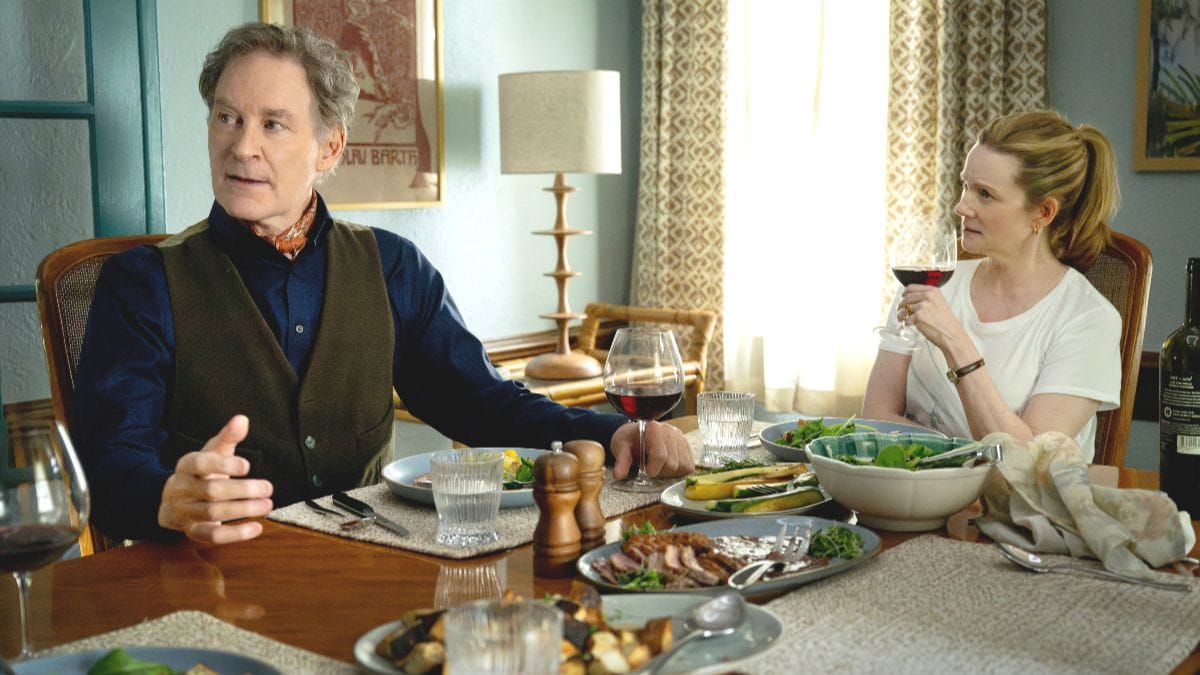 Kevin Kline as Richard Bean and Laura Linney as Kristen Forrest Bean in American Classic. (Photo Credit: David Giesbrecht/Courtesy of MGM+.)