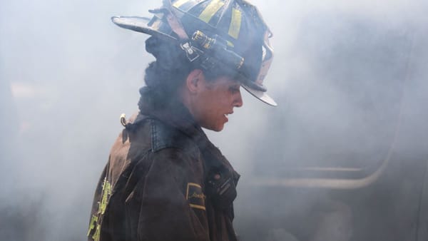 Actor Miranda Rae Mayo as Stella Kidd in the Chicago Fire season 14 premiere. (Photo Credit: Courtesy of NBC.)