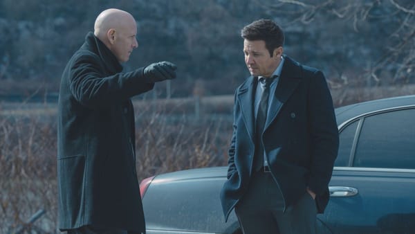 Actor Hugh Dillon as Ian Ferguson and actor Jeremy Renner as Mike McLusky in Mayor of Kingstown season 4 episode 4. (Photo Credit: Courtesy of Paramount+.)