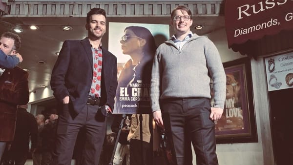 Married to El Chapo executive producers Cameron Penn (left) and Noah Evans at the film's Los Angeles screening. (Photo Credit: Courtesy of Portrait PR.)