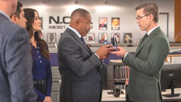 Actor Rocky Carroll as Leon Vance and actor Brian Dietzen as Jimmy Palmer in NCIS season 23 episode 8. (Photo Credit: Courtesy of CBS.)