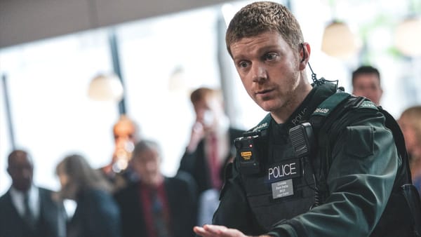 Actor Frank Blake as Shane Bradley in Blue Lights season 3. (Photo Credit: Peter Marley/Courtesy of BritBox.)