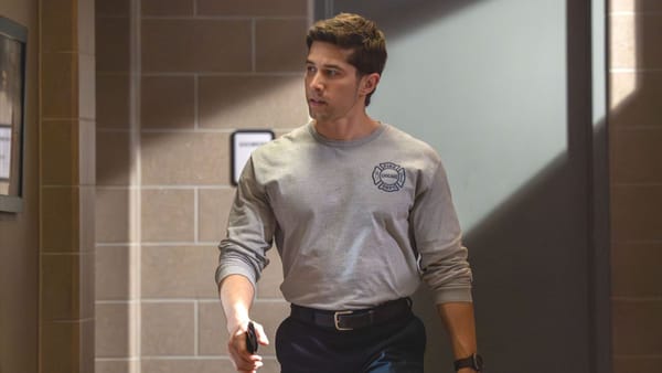 Actor Brandon Larracuente as Sal Vasquez in Chicago Fire season 14 episode 10. (Photo Credit: Courtesy of NBC.)