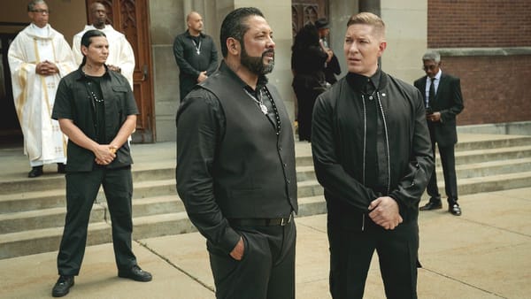 Actor Miguel Eduardo Ramirez as Miguel Garcia and actor Joseph Sikora as Tommy Egan in Power Book IV: Force season 3 episode 10. (Photo Credit: Courtesy of Starz.)